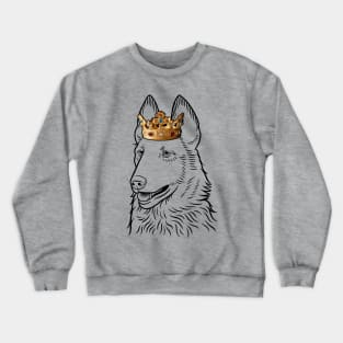 Belgian Laekenois Dog King Queen Wearing Crown Crewneck Sweatshirt
